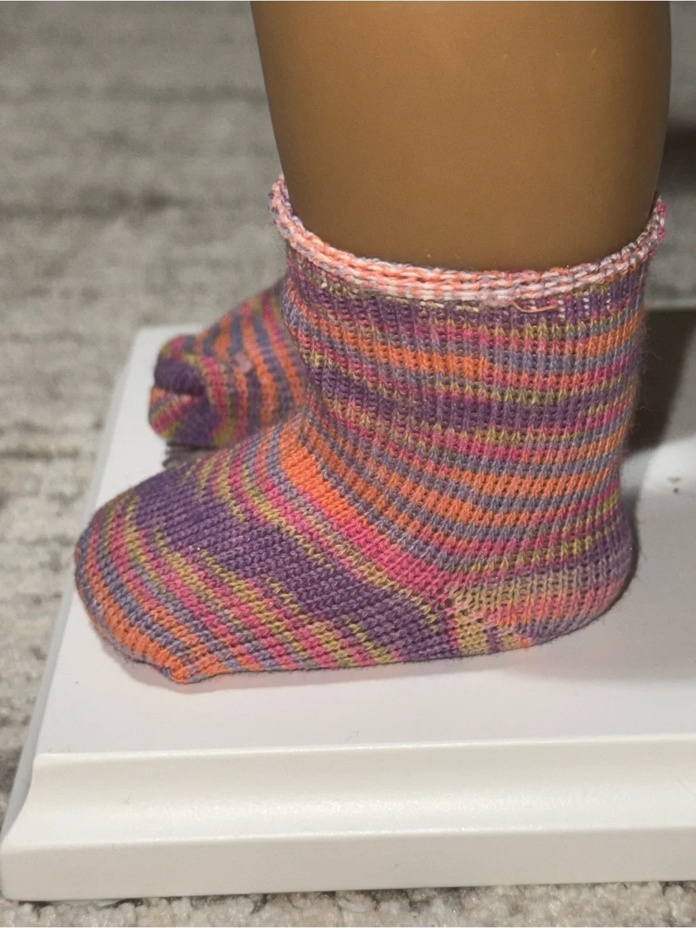 American girl pink purple socks 2 pairs